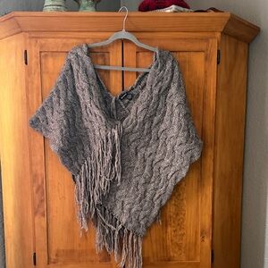 DKNY Charcoal Knit Sweater shawl